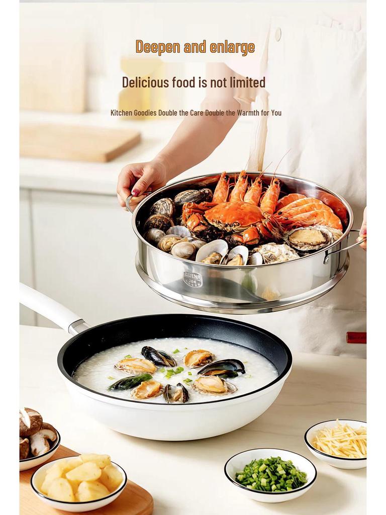 304 Stainless Steel Steamer Basket: Baby Food, Milk Pot, Rice Cooker, Bun Steam Rack