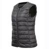Women's Round Neck Sleeveless Lightweight Down Vest Plus Size Zip Up Puffer Gilet Warm Inner Wear Waistcoat For Autumn Winter