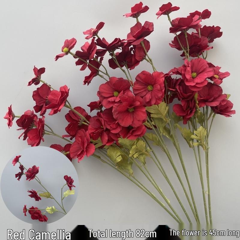 Shunran Dark Red Wine Artificial Wedding Flowers for Chinese Engagement Décor & Aisle Hanging Displays