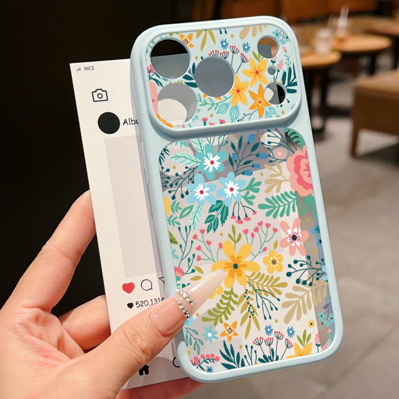 Vintage Floral Case For iPhone 17 Pro Max For iPhone 16 15 14 13 Pro Max Luxury Hybrid TPU+PC Clear Back Hard Cover
