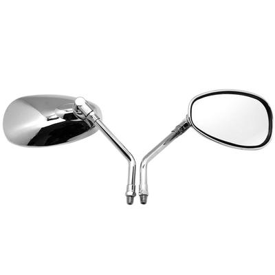 Universele 10mm Chroom Achteruitkijkspiegels Motor Motocross Scooter E-Bike Racing Motorfiets Zijspiegel Achteruitkijk Accessoires