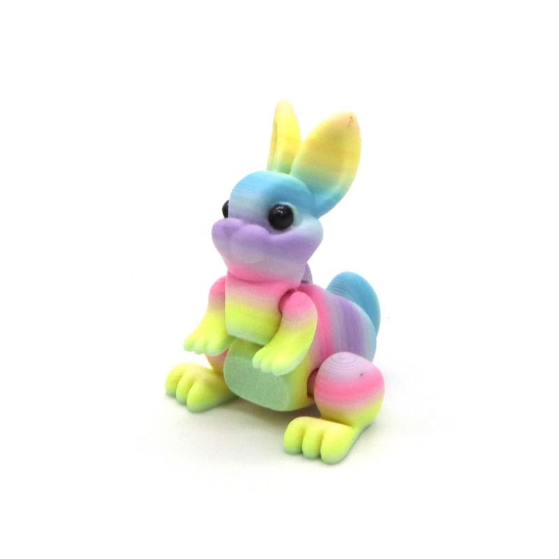 Easter Rabbit Mini Bunny Home Desktop Ornament  3D Printed Rabbit Eggs Ornament Animal Model Ehappy Easter Day Kids Party Gift