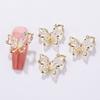 10Pcs Butterfly Nail Art Charm Rhinestone Faux Pearl 3D Butterfly Shape Nail Design Jewelry DIY Crafts Nail Decoration Accessories