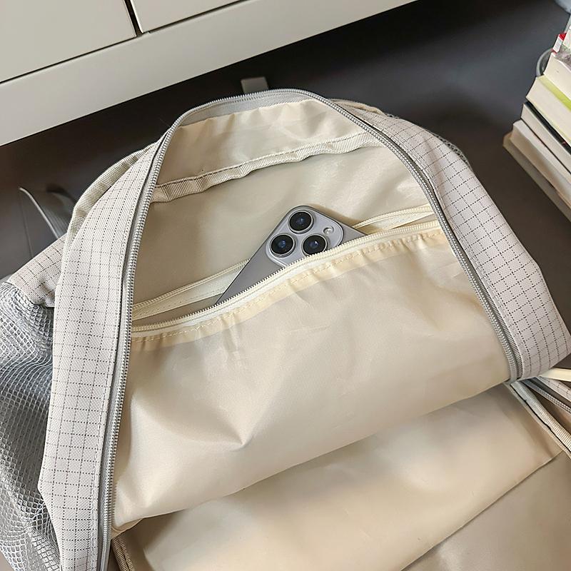 Large Capacity Backpack Men Travel Computer Backpack Letter Print Student Class Commuter Schoolbag