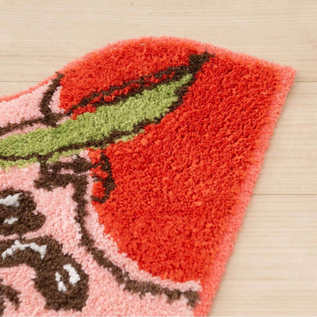 Senko Snoopy Fresh Fruit Toilet Approximately 58 x 60 Character and Animal 72671 Mat, cm, Red, Design,