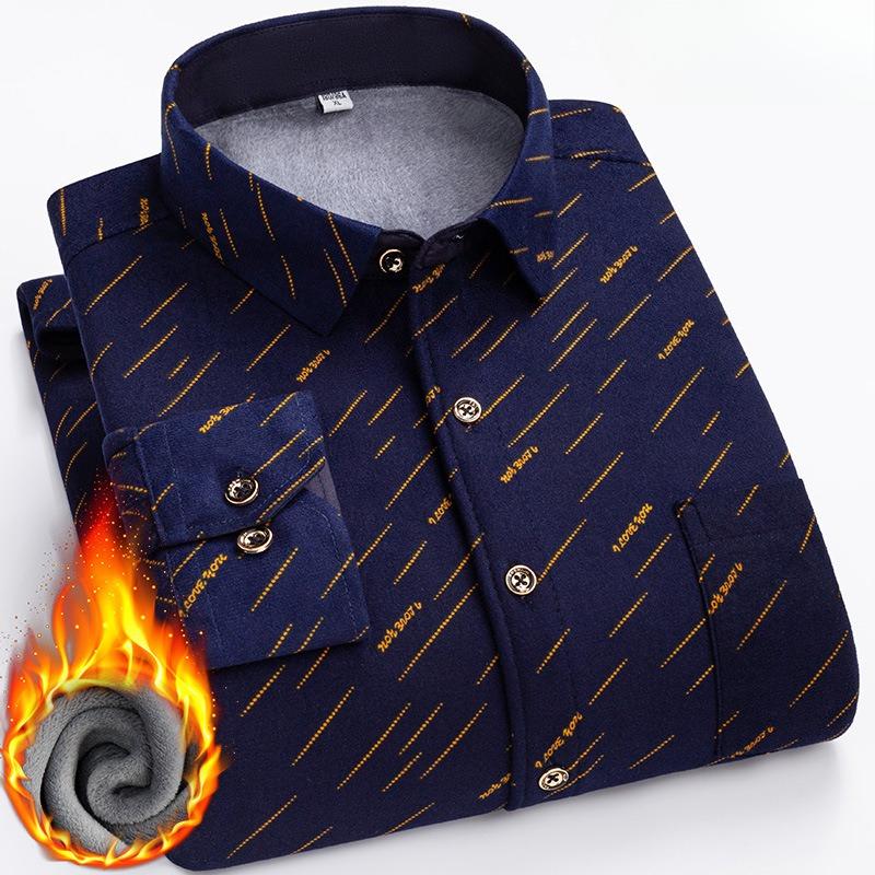 Men's Winter Sherpa Lined Flannel Shirt Jackets Long Sleeve Button Down Fleece Dress Shirts for Men Casual Warm Comfortable Thermal Shirt With Pockets