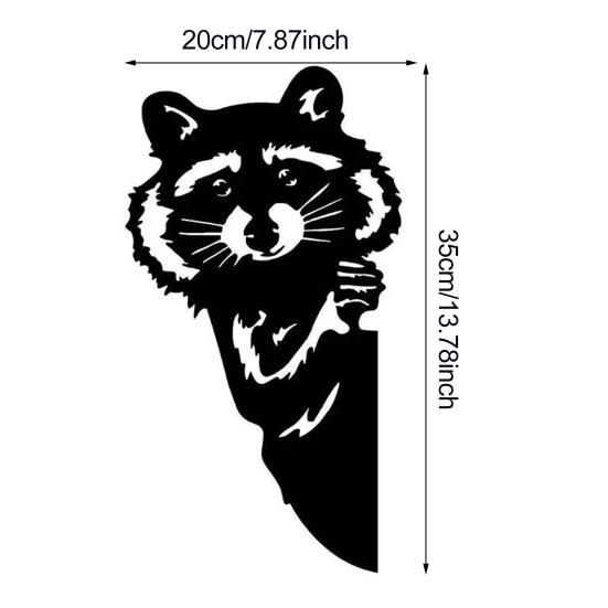 Peek-a-Boo Sasquatch Silhouette Sign Metal Garden Art Sign Weatherproof Coated Animal Sign Outdoor Decor for Trees Fences Lawns Patios