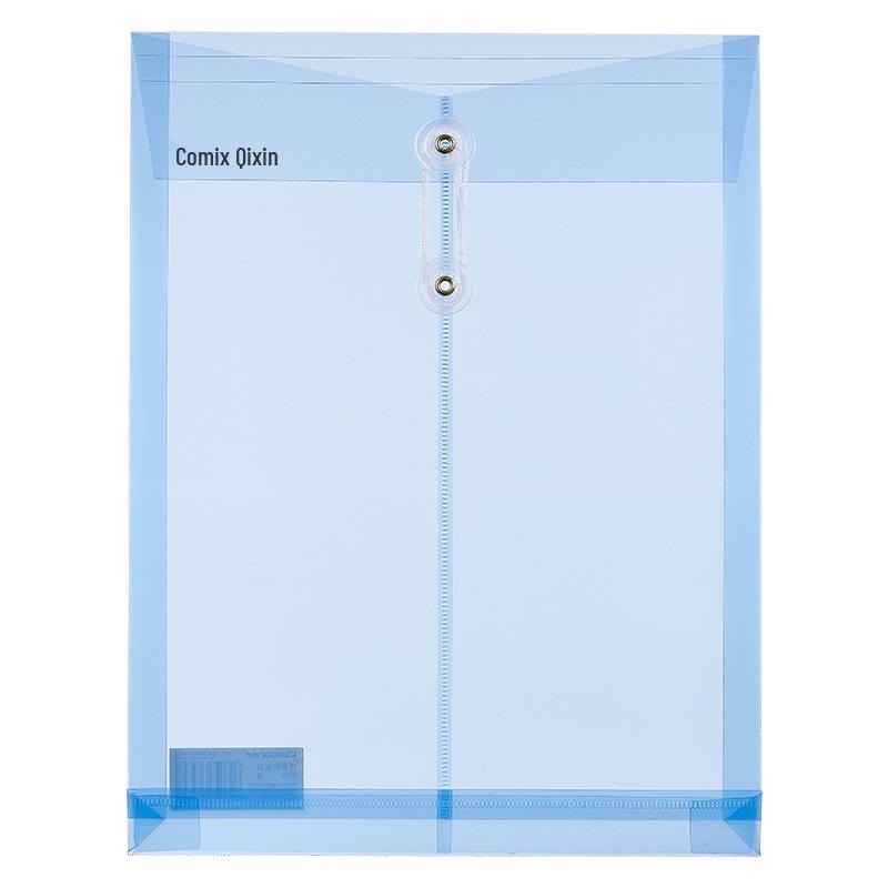Qixin F118 Transparent A4 Document Bag with Rope-Button Closure A4
