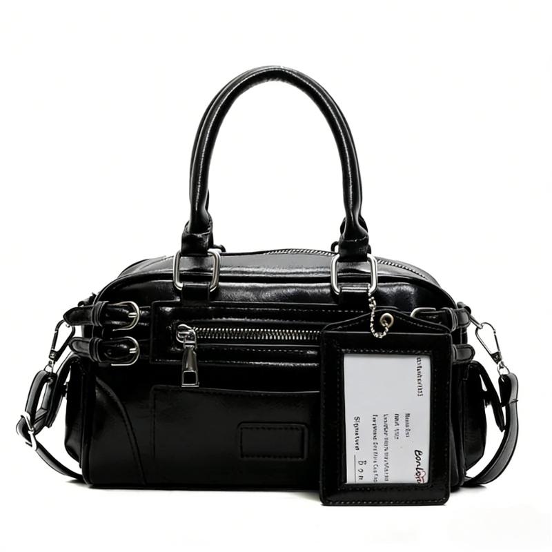 Stylish Design Glossy PU Sqeare Shoulder & Crossbody Bags Solid Zipper  Trendy Designer Style Handbags for Women