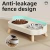 Elevated Stainless Steel/Plastic Pet Bowls Set with Stand, Dual Bowls for Small Dogs and Cats, with Splash Guard - Pet Feeder