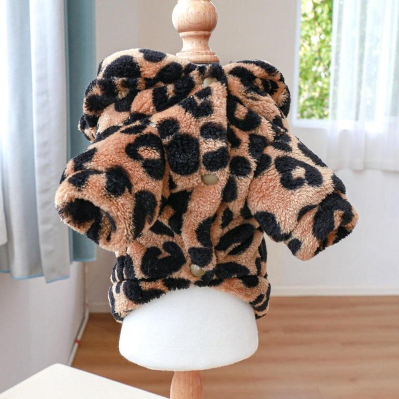 Pullover Dog Coat Dog Hoodies Dog Coat With Hood Dog Clothes Leopard Dog Hoodie