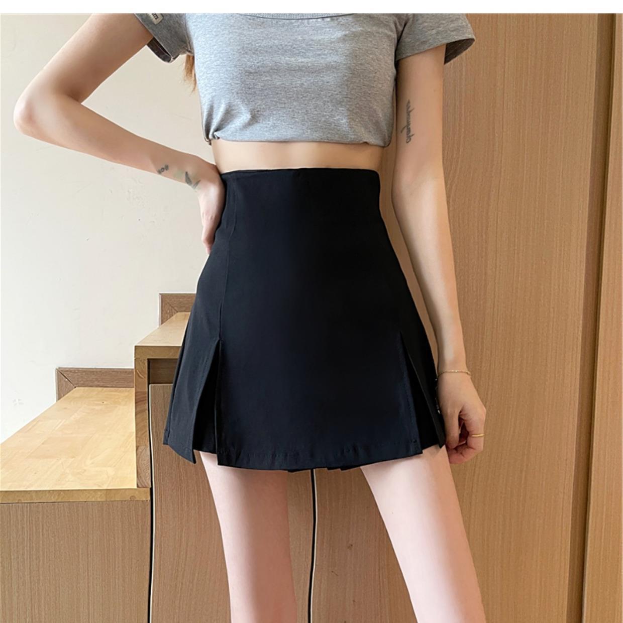 

Women s Versatile High-Waist A-Line Mini Skirt - Black Bodycon Summer Outfit XS