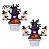 Scary Halloween Ornament Night Light Plug-in Resin Seesaw Ghost And Dead Tree Light Lamp Waterproof Spooky Decor for Bedroom Party Decoration