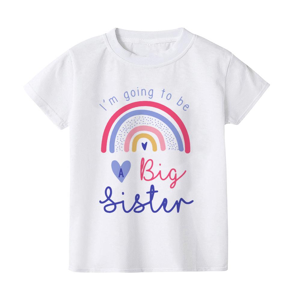 I'm Going To Be A Big Sister T-shirt Baby Announcement Big Sister Sibling Clothes Tops Toddler Rainbow Shirt Girl Kids Clothing