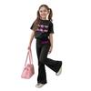 Kids Casual Short Sleeve Top and Long Pants Set Printed Design Comfortable Fit Suitable for Daily Wear and Outdoor Activities