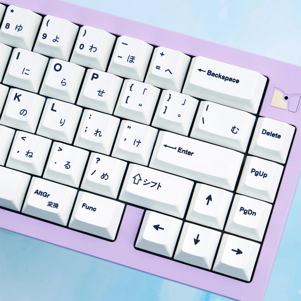 Minimalist White Japanese Keycaps For Mechanical Keyboard Cherry Profile Dye Sub PBT Suit for 61 68 75 84 87 98 AULA F75 Ajazz