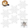 White Felt Snowflake Drink Coasters Orion 6-Piece Set 13.5x12cm