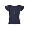 U-neck short-sleeved T-shirt women's summer new Spice Girl style solid color slim-fitting and thin short hidden button bottoming shirt top