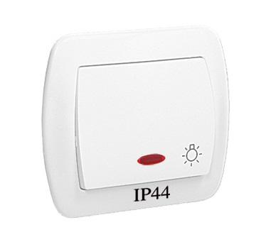 Chord Button Light P/T Ip44 With Illumination White - E00001-19298