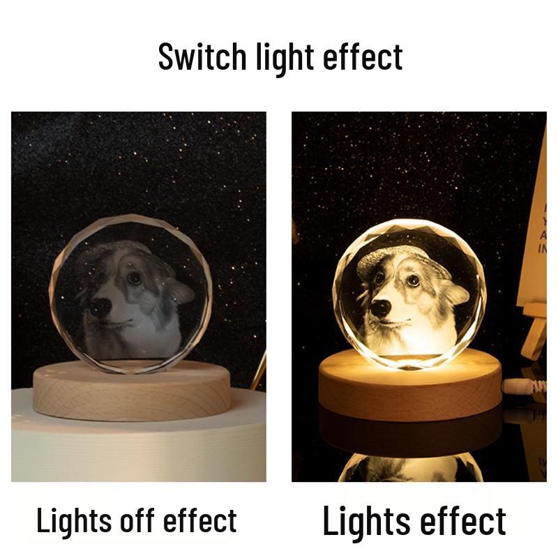 3D Crystal Engraved Photo Ornaments for Couples - Creative Festival Gifts