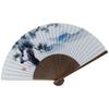 Kimono Folding Pine and Fuji Paper Folding Karaki Wood Shojuan [Stylish Iroha] Fan, Mt. Design, High-Quality Fan, Carving, Men's, 22cm,