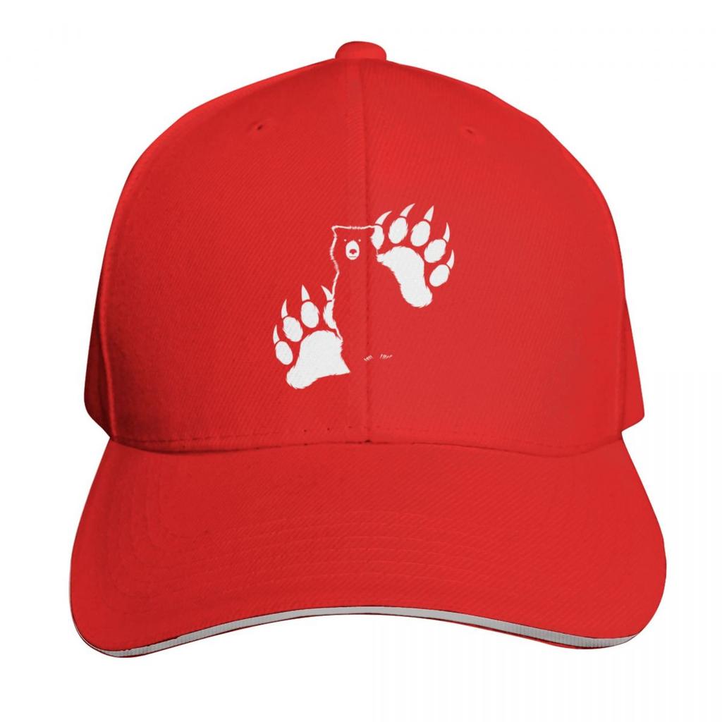 Silhouette and Paws Grizzly Bear Baseball Cap Luxury Hat western Hat Designer Hat Golf Unisex Unisexs Tennis Womens