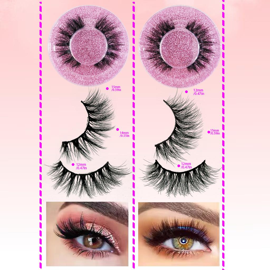 20 Pairs 3D Mink Lashes Cat Eyelashes Fluffy Wispy Volume Lashes Natural Feathery Effect Lightweight Flexible Band Fake Lashes