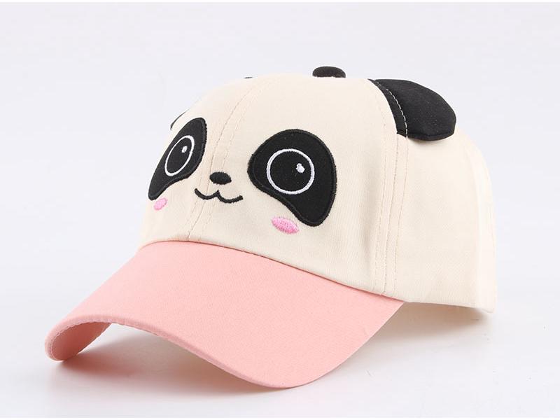 Super Cute Panda Cartoon Kids' Baseball Cap - Spring, Thin Style with Girls' Duckbill Option.