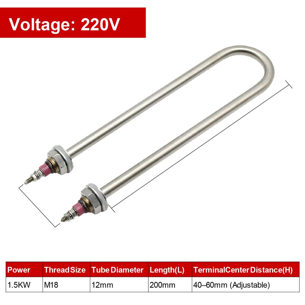 304 Stainless Steel U Shape Heating Element for Water Tank Rice Steamer Boiler Immersion Heater Tube 10mm 12mm 220V 380V