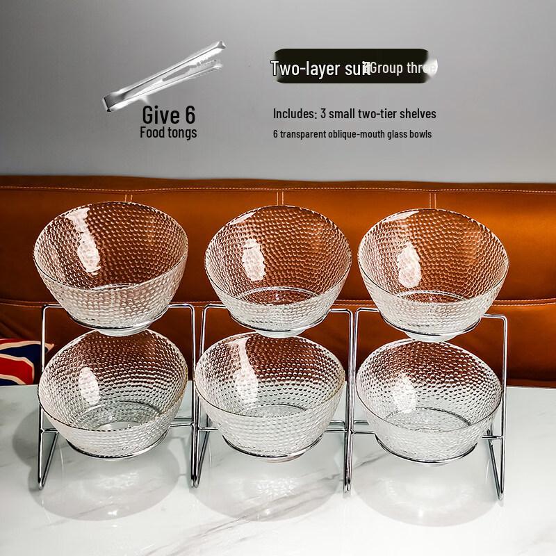 Jingbaodi 2-Tier Stainless Steel Buffet Food Display Rack, 3-Pack