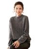 Women's 2025 Autumn/Winter Cashmere Sweater: Half-High Collar, Thick Knitwear, Hollow-Out Design