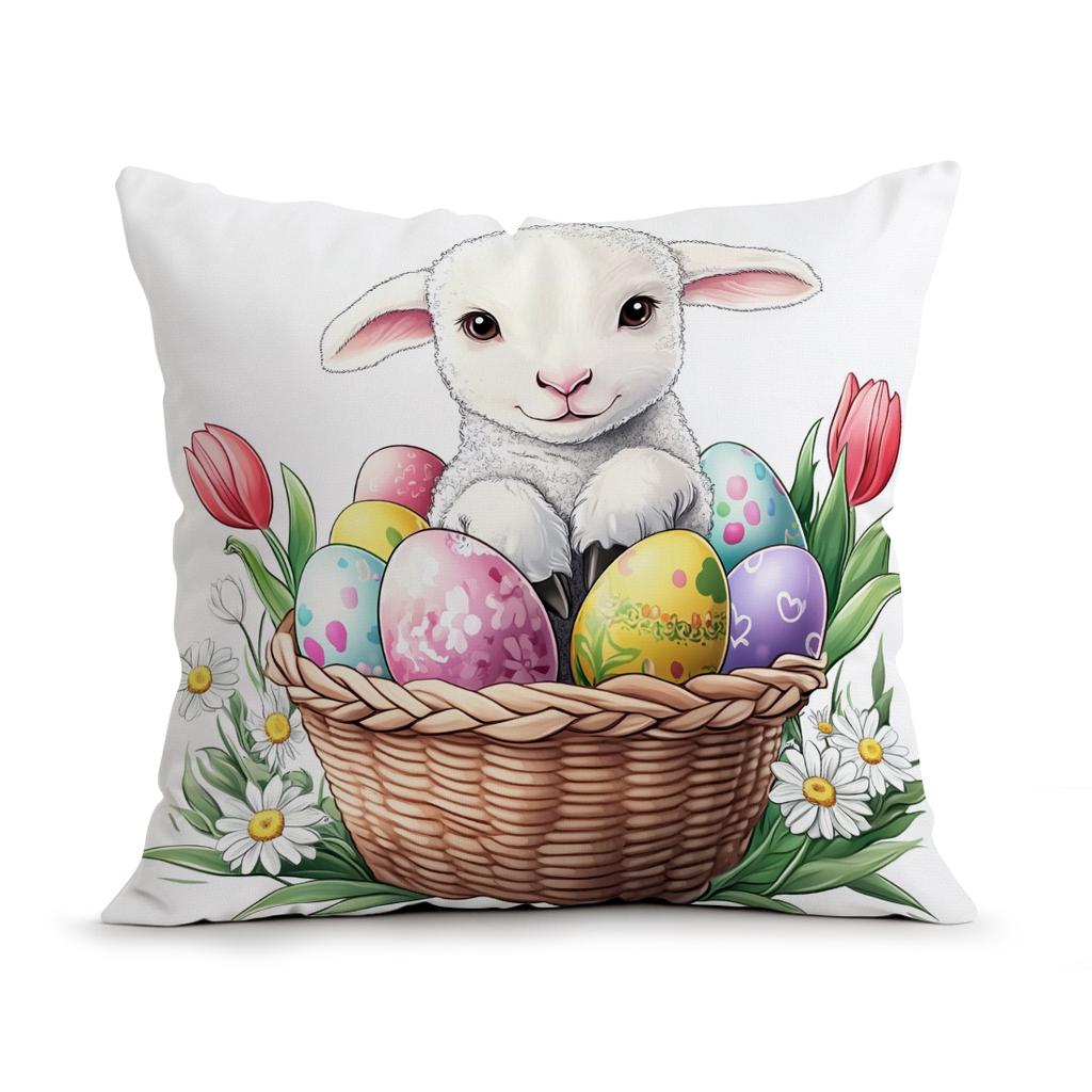 Easter Decorations Cushions Pillowcase Polyester Cushion Cover Throw Pillow Pillowcover Home Car Sofa Decor