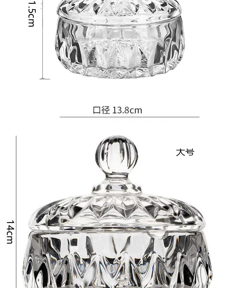 Creative European Style Crystal Glass Candy Jar Household Transparent Sugar Jar Snack Storage Bottels with Lid Storage Jar