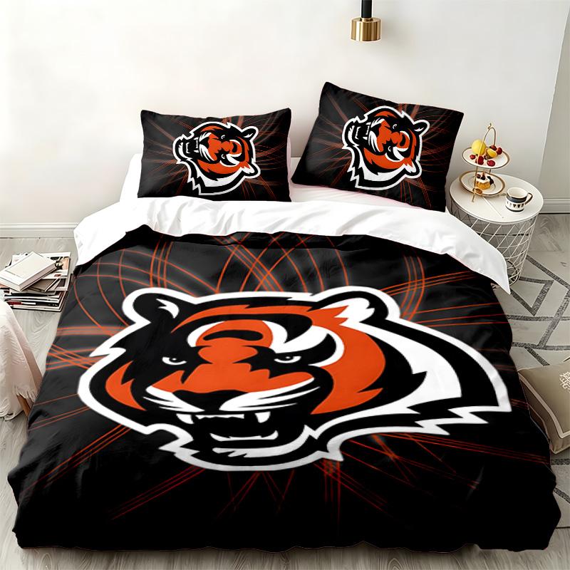 Set da 3 pezzi Cincinnati Bengals Perfetto per la camera da letto Set di biancheria da letto confortevole include una copripiumino e due federe Ideale come regalo di compleanno o di Natale