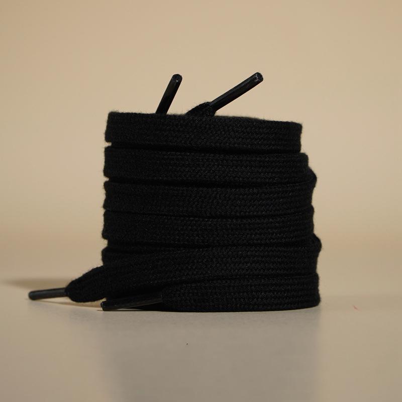 1Pair/3Pair NEW Flat High-Quality Cotton Shoelace Suitable for A Variety of Shoes 0.8 Cm Wide Unisex Solid-Color Shoelaces