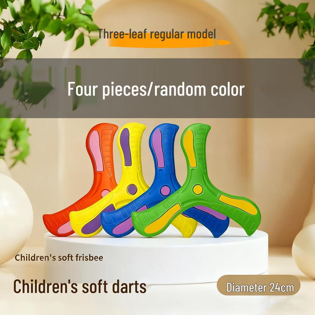 EVA Whirlwind Soft Frisbee - Outdoor Foam Flying Disc for Children & Parents, Hand-Throw Three-Leaf Boomerang Game.