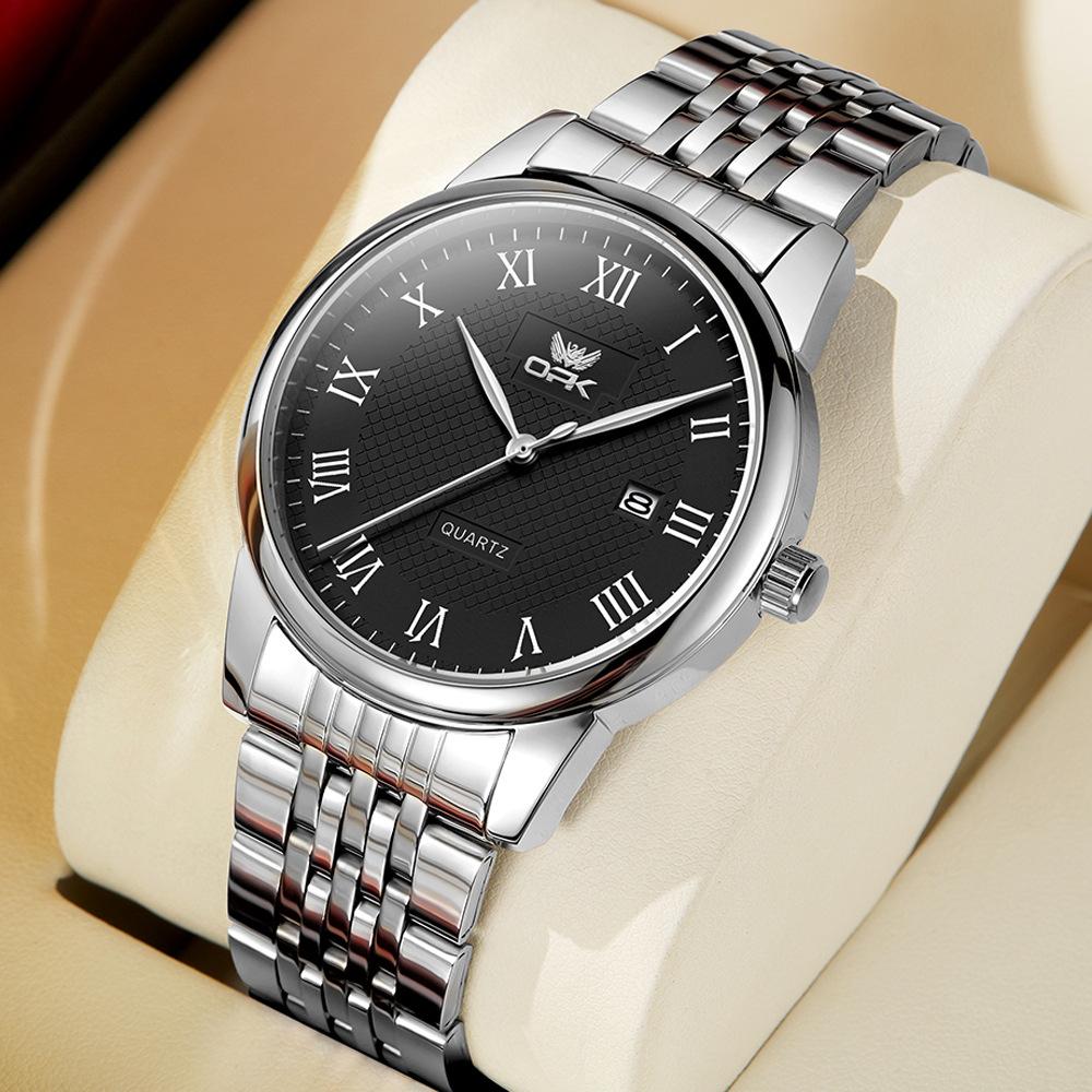 OPK Men's Watch Genuine High-end Business Men's Quartz Watch Men's Watch Round Couple Watch Men's