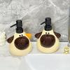 470ml Welpen-Shampoo-Flasche Kreative Keramik-Lotionflasche Separate Flaschen für Haushalts-Shampoo und Duschgel Seifenspender Badezimmer