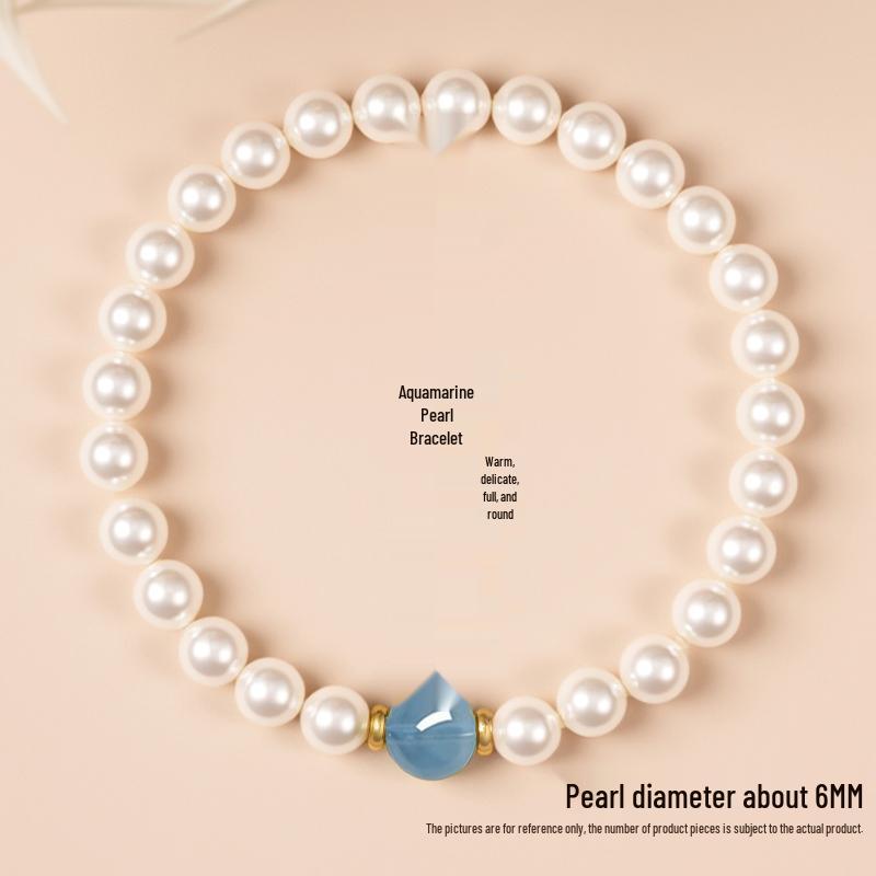 Aquamarin Perlenarmband für Frauen – Perfektes Geschenk für beste Freundin oder Freundin