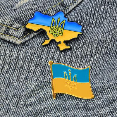 National Emblem Ukraine Brooches Ukrainian Flag Territory Map Pins Symbol National Rejuvenation In Ukraine Alloy Badge Jewelry
