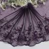 1 Yards Diy Underwear Clothing Lace Lace With Purple Mesh Simple Single Sided Silver Thread Flower Embroidery Lace