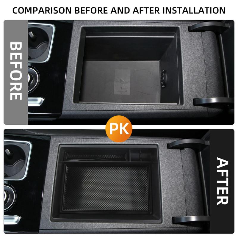 For Isuzu New D-Max DMAX + Center Console Armrest Box Storage Box Organizer ABS Console Tray with Mat