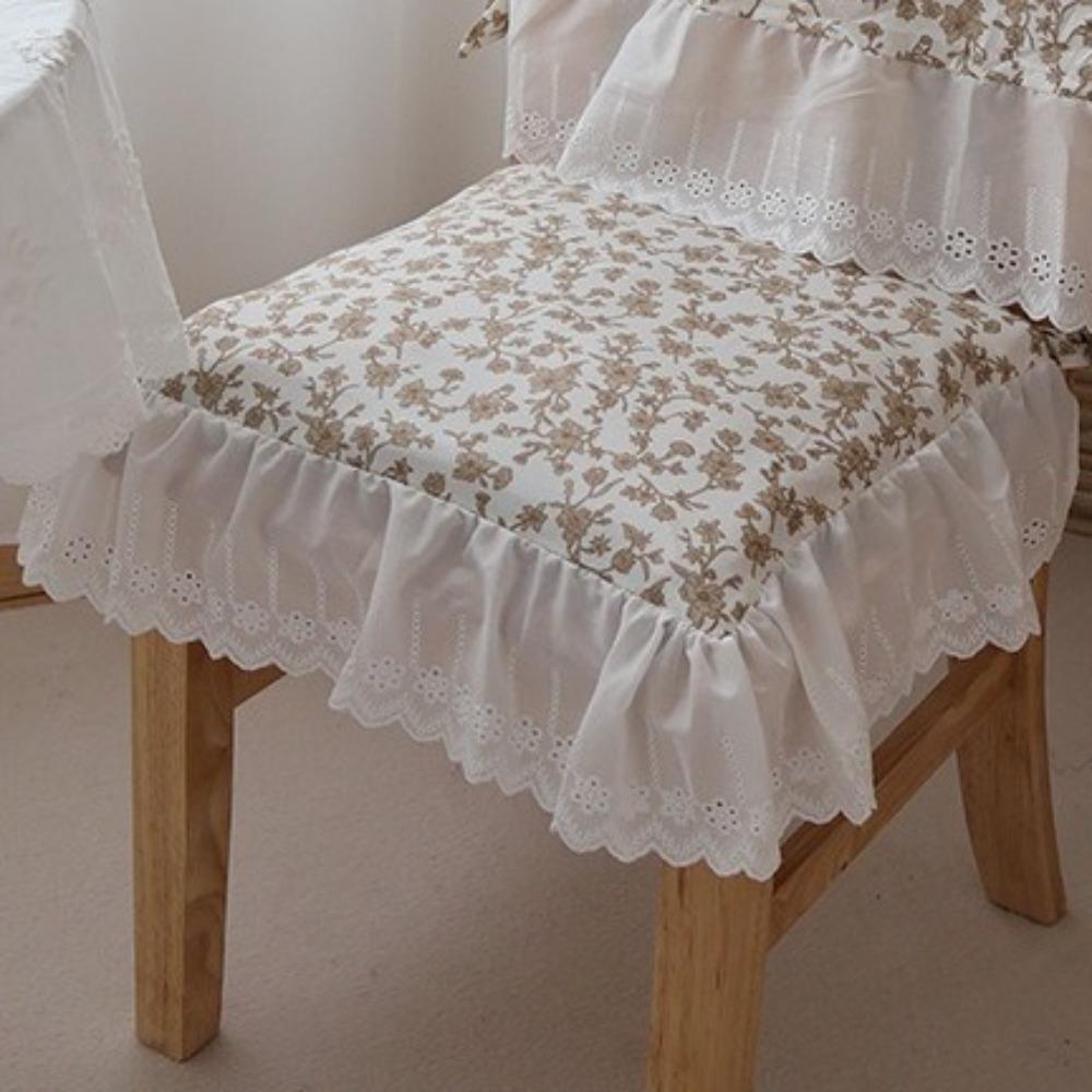 Ruffle Design Dining Chair Backrest Cover Comfortable Embroidered Lace Chair Cover Wedding