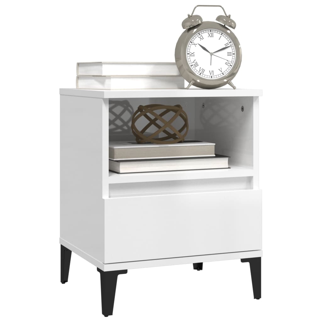 Nightstands (2 pcs) High Gloss White 40 x 35 x 50 cm