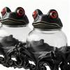 Glass Seasoning Jars Frog Design Salt Pepper Organization Canister Apothecary Jar With Lids For Kitchen Pantry Cabinet Counter