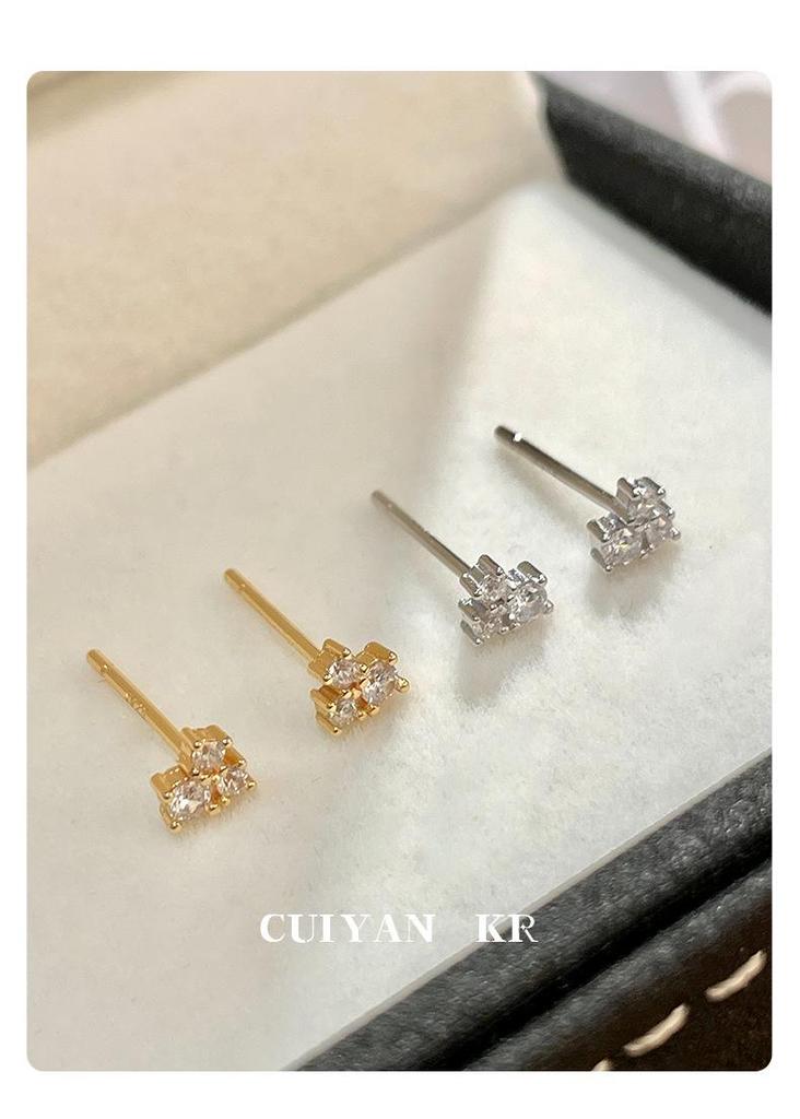 Cui Yan S925 Sterling Silver Starfall Stud Earrings - Shiny, Simple, Versatile, and Exquisite Design for Women