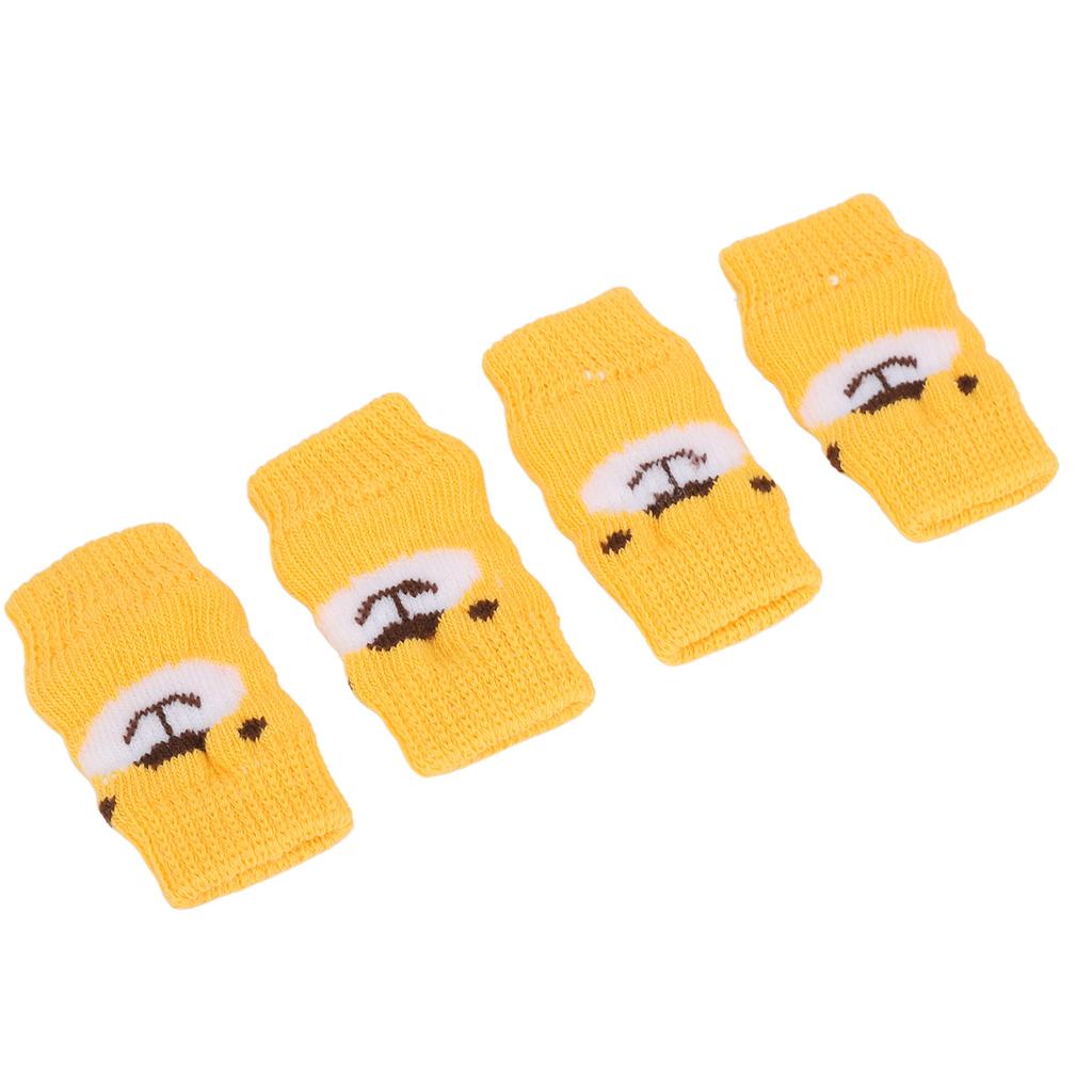 4pcs Dog Elbow Protector Cartoon Bear Pattern Joints Protection Dirty Resistance Pet Dog Elbow Sleeve