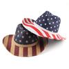 eBay American West Cowboy Hat Upturned Along the Union Jack Print Straw Hat Men's and Women's Outdoor Sun Hats