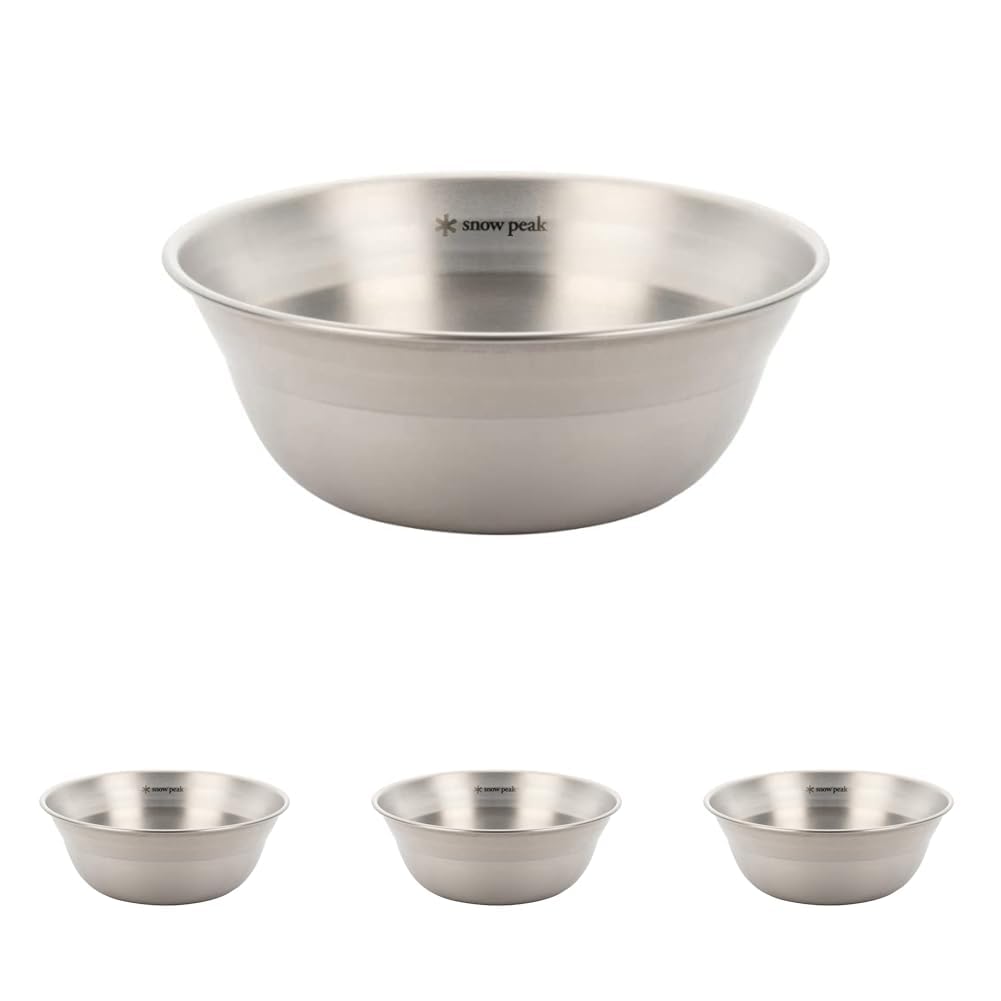 Snow Peak Stainless Steel SP Tableware Bowls (x 4)
