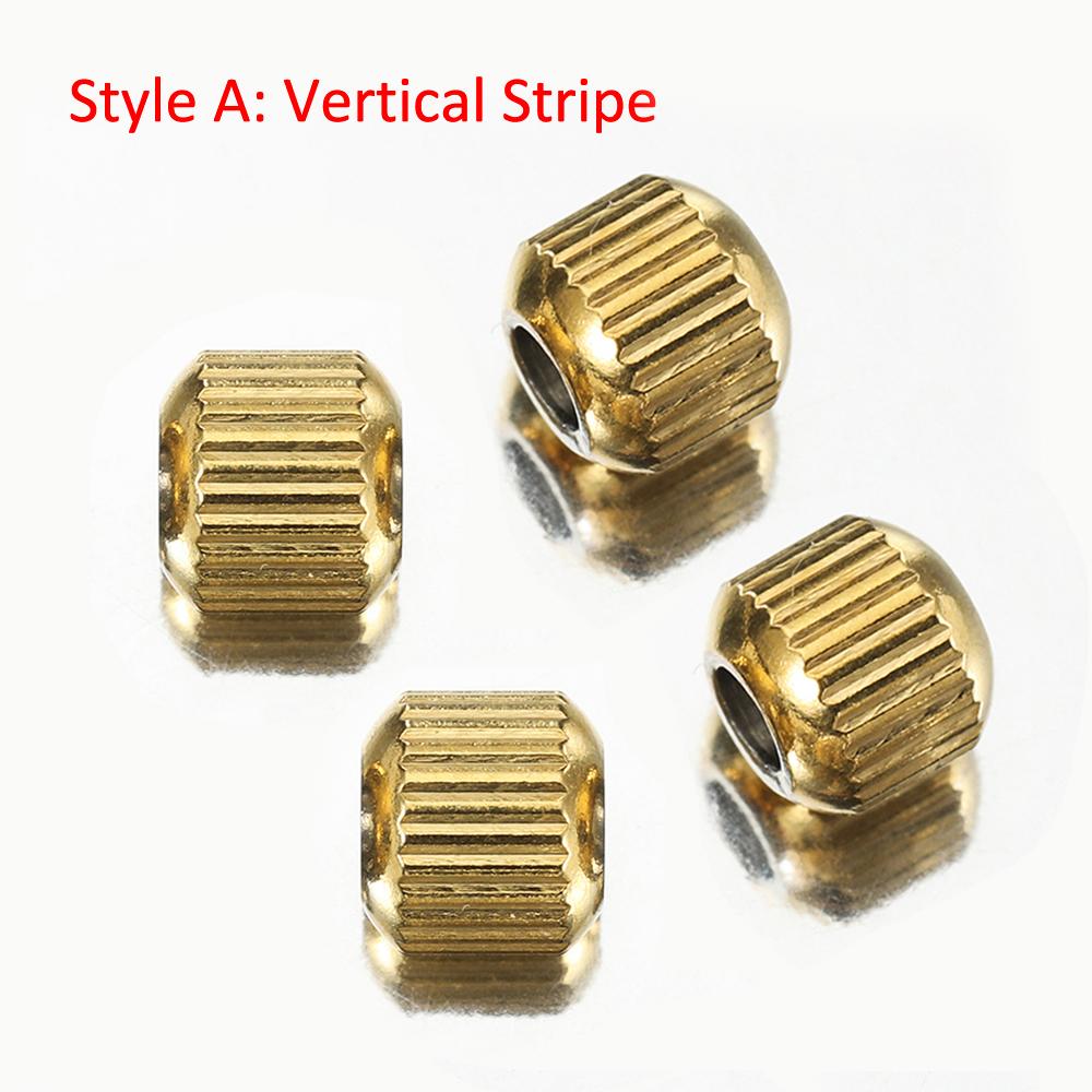 50pcs Stainless Steel Beads Gold Color 4mm 6mm Ridged Cyclinder Tube Spacer Loose Beads for Jewelry Making DIY Findings